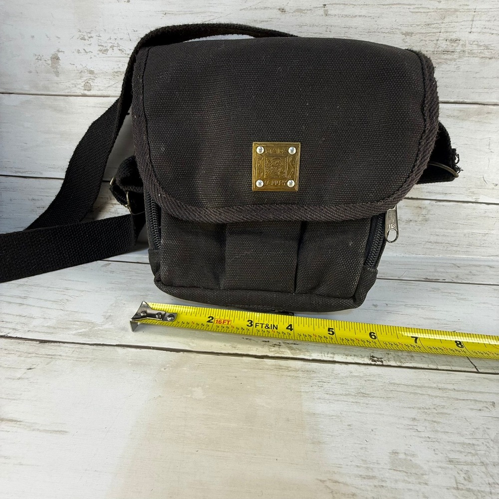 Napa Valley Black Canvas Crossbody Bag Utility‎ Travel Messenger Small Pouch